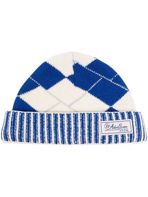 Ader Error argyle-knit beanie hat - Blue
