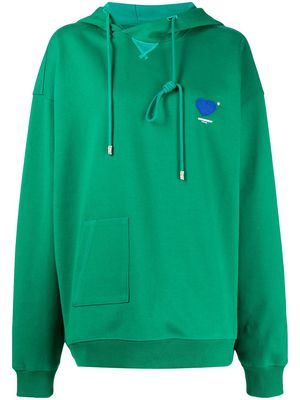 Ader Error chest logo-print detail hoodie - Green