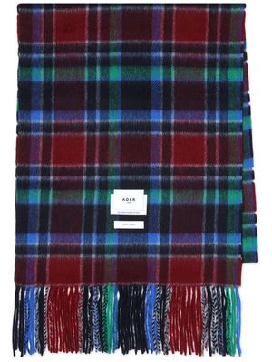 Ader Error colour-block checkered wool scarf
