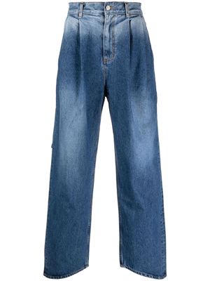 Ader Error curved hem loose-fit jeans - Blue