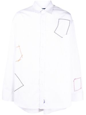 Ader Error decorative-stitch cotton shirt - White