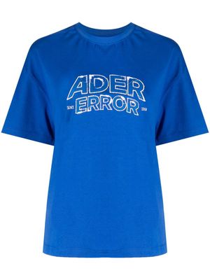 Ader Error Edca logo-embroidered T-shirt - Blue