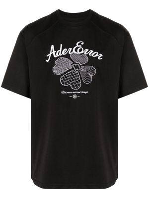 Ader Error embroidered-logo cotton-blend T-shirt - Black