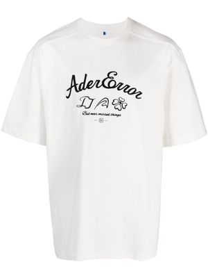 Ader Error embroidered-logo cotton-blend T-shirt - White