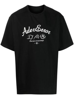 Ader Error embroidered-logo crew-neck T-shirt - Black