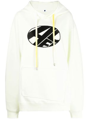 Ader Error embroidered-logo drawstring hoodie - Yellow