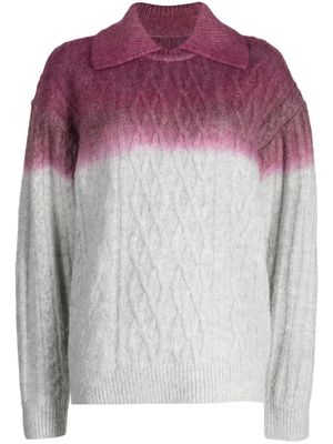 Ader Error gradient-effect cable-knit jumper - Purple