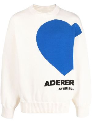 Ader Error heart logo-print sweatshirt - White
