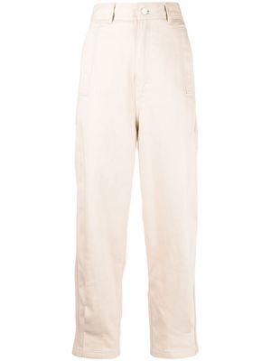 Ader Error high-waisted cropped trousers - Neutrals