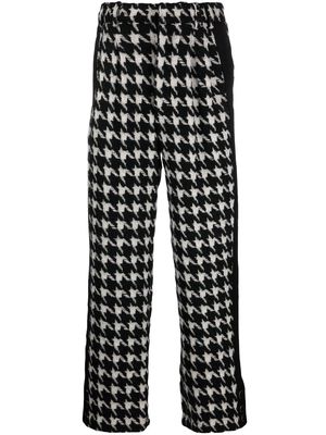 Ader Error houndstooth-pattern straight-leg trousers - Black