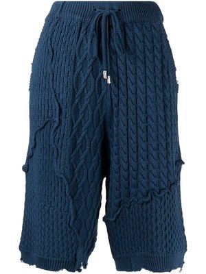 Ader Error knee-length knitted shorts - Blue