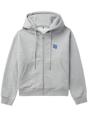 Ader Error logo-appliqué cotton hoodie - Grey