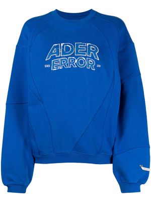 Ader Error logo-embroidered cotton sweatshirt - Blue