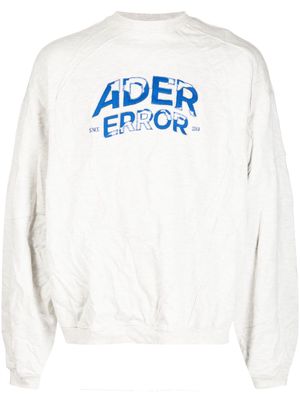 Ader Error logo-embroidered crinkled sweatshirt - Neutrals