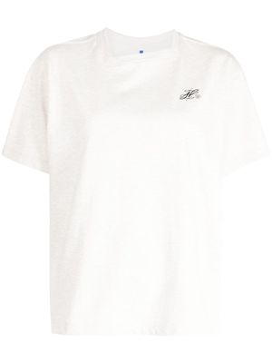 Ader Error logo-embroidered short-sleeve T-shirt - Neutrals
