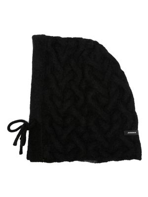 Ader Error logo-patch chunky-knit balaclava - Black