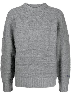 Ader Error logo-patch chunky-knit jumper - Grey