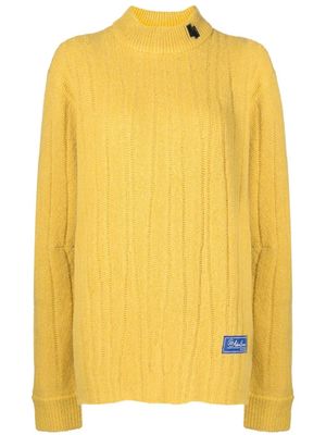 Ader Error logo-patch knitted jumper - Yellow