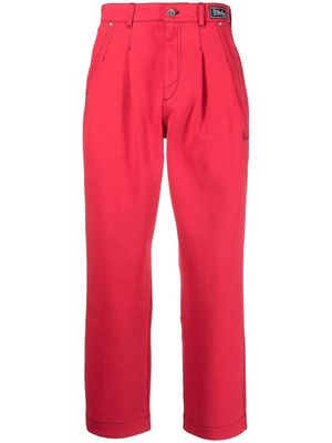 Ader Error logo-patch straight-leg trousers - Red