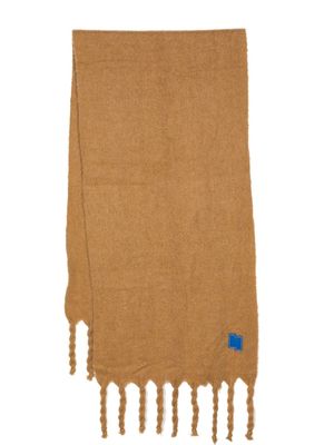 Ader Error logo-patch wool-blend scarf - Brown