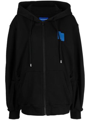 Ader Error logo-patch zip-up hoodie - Black