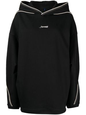 Ader Error logo-print cotton hoodie - Black
