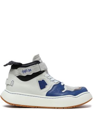 Ader Error panelled touch-strap high-top sneakers - Blue
