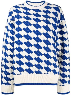 Ader Error patterned woollen jumper - White