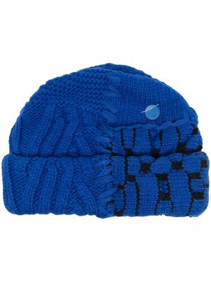 Ader Error Pienz mixed-knit beanie - Blue