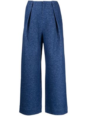 Ader Error pleat-detail straight-leg trousers - Blue