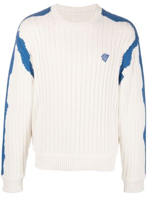 Ader Error ribbed-knit two-tone jumper - Neutrals