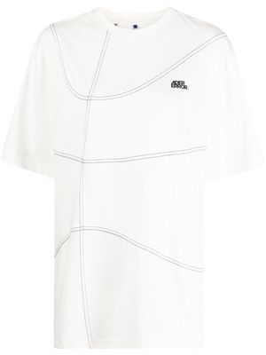Ader Error stitch-detailed cotton T-shirt - White