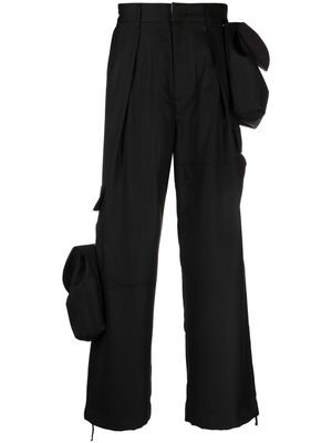 Ader Error straight-leg stretch-wool trousers - Black