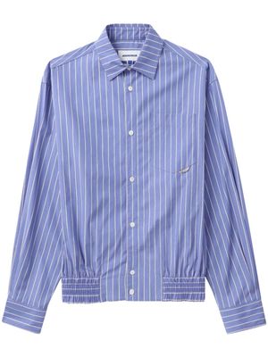 Ader Error stripe-pattern cotton shirt - Blue