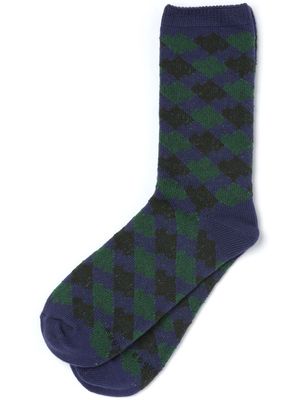 Ader Error Tenit gingham-pattern socks - Blue