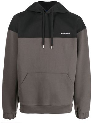 Ader Error two-tone logo-print hoodie - Black