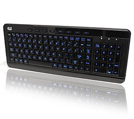 Adesso 120EB 3 Color- Illuminated Compact Multi media Keyboard