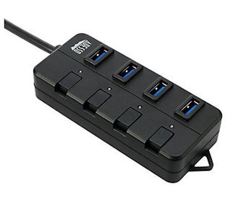 Adesso 4-Port USB 3.0 Hub with Individual Power Switch