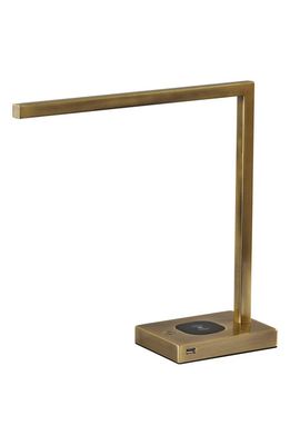 ADESSO LIGHTING Aidan Charge LED Desk Lamp in Antique Brass 