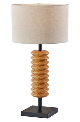 ADESSO LIGHTING Judith Table Lamp in Natural Wood With Black Finish