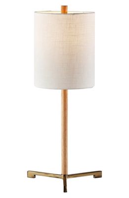 ADESSO LIGHTING Maddox Table Lamp in Natural Wood /Antique Brass