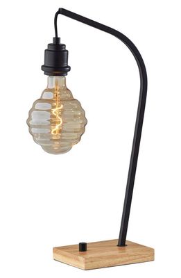 ADESSO LIGHTING Wren Honeycome Desk Lamp in Natural Wood With Black Finish