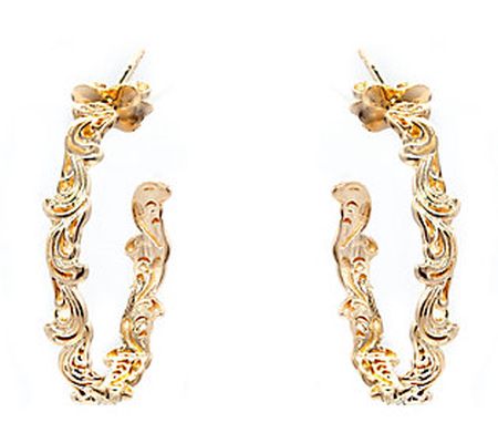 Adi Paz 14K Gold 7/8" Lace Hoop Earrings