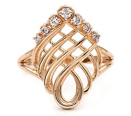 Adi Paz 14K Gold Diamond Accent Braid Ring