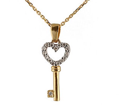 Adi Paz 14K Gold Diamond Accent Key Pendant w/ Chain