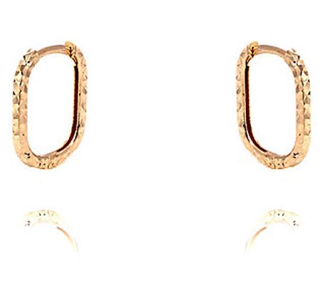 Adi Paz 14K Gold Diamond Cut Square Huggie H oop Earrings