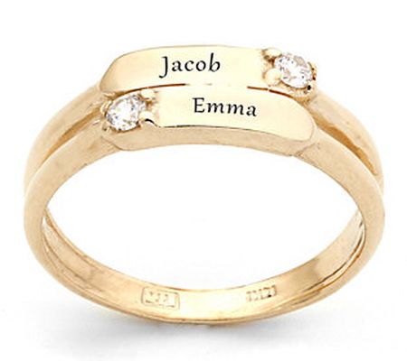 Adi Paz 14K Gold Personalized Double Stack Ring