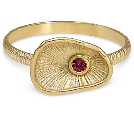 Adi Paz 14K Gold Textured Gemstone Ring