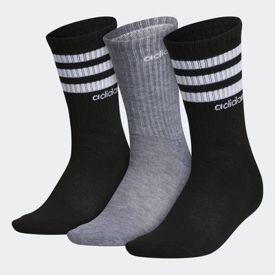 adidas 3-Stripes Crew Socks 3 Pairs Black M