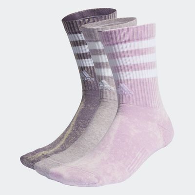 adidas 3-Stripes Stonewash Crew Socks 3 Pairs Shadow Violet XS